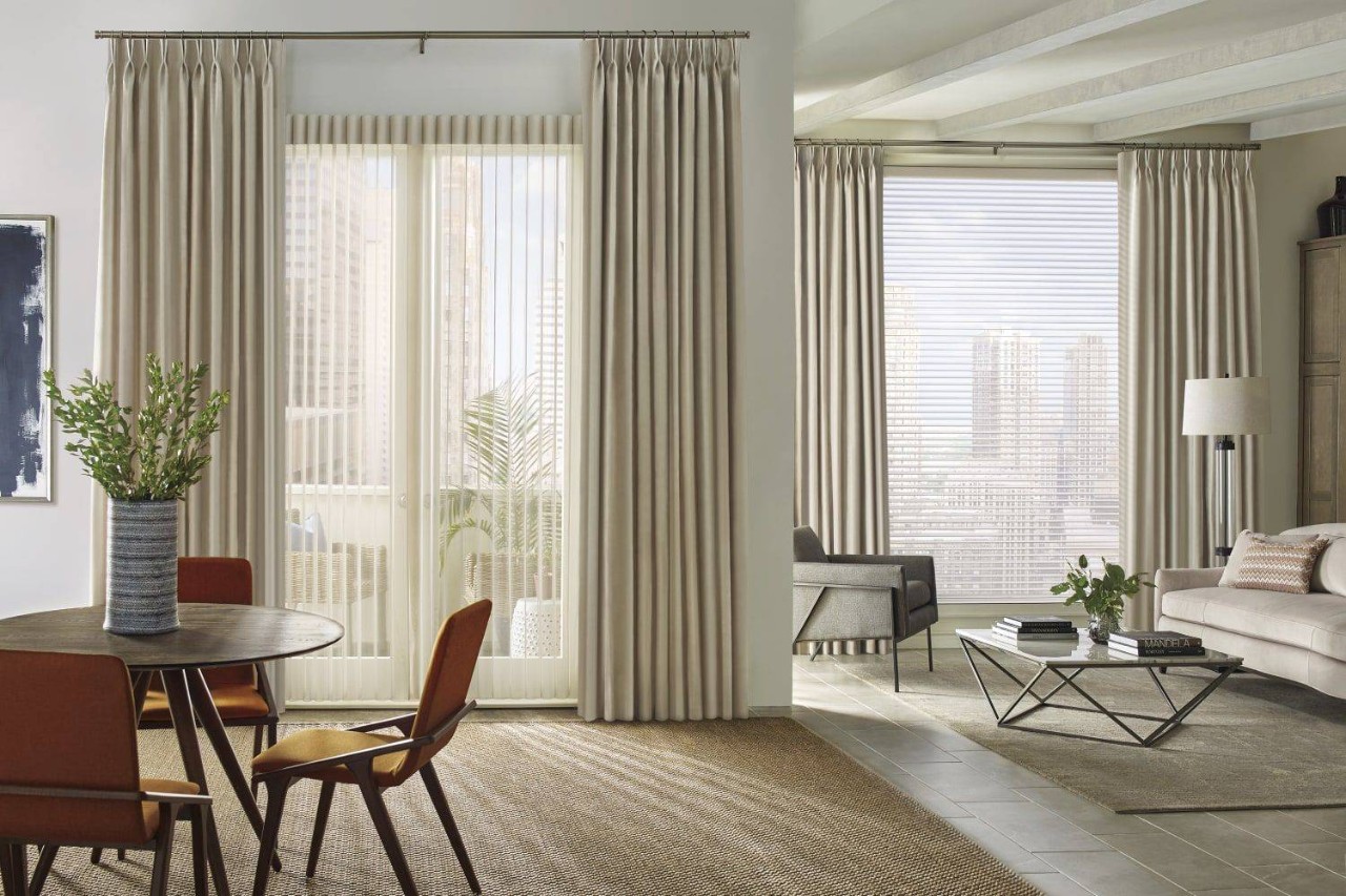 Home apartment decorated with Hunter Douglas draperies at Interior Re-Styling near Council Bluffs, IA
